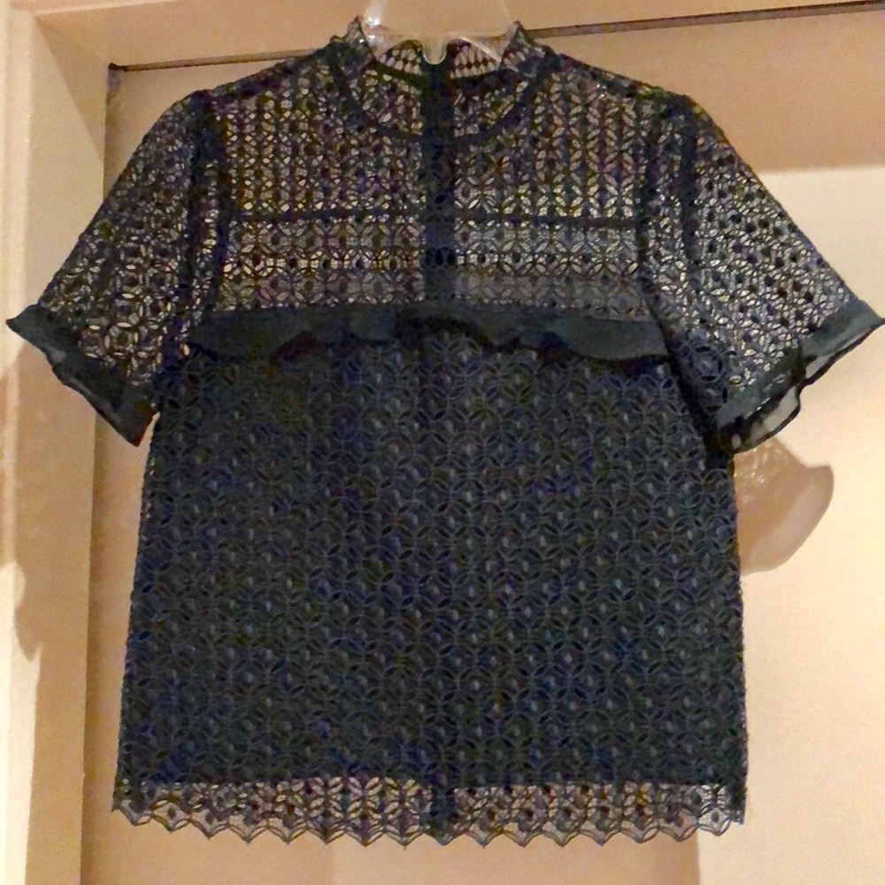 Green Zara blouse